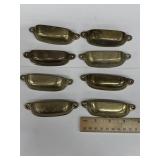 8 Antique Brass Pull Cup Handles