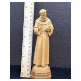 Vintage Wood Carved St. Francis Figurine