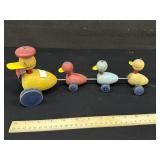 Vintage Wooden Toy Duck Mom & Babies