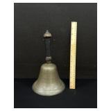 Large Heavy Antique Brass School Bell