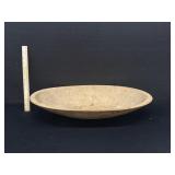 Antique Wooden Oval Dough Bowl