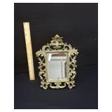 Vintage Carved Heavy Brass Standing Mirror