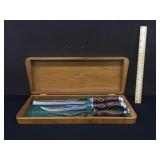 Vintage Cutco Carving Set In Wood Box