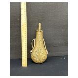 Antique Civil War Brass Gun Powder Flask