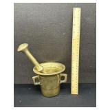 Antique Heavy Brass Mortar & Pestle