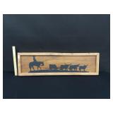 Heavy Wood Western Silhouette Cowboy & Cattle Art