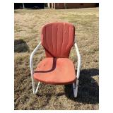 Vintage Metal Shell Patio Chair 1960