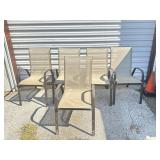 5 Mesh Material & Metal Patio Chairs
