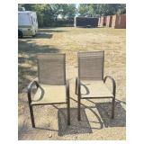 2 Metal Frame Mesh Fabric Patio Chairs