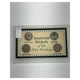 American Nickels of the 20th Century in Case