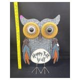 Metal Happy Fall Yall Owl Yard Art