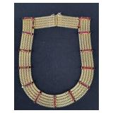 Vintage De Nicola Collar Necklace Ruby Stones