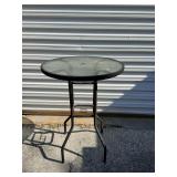 Tall Bar Height Textured Glass Patio Table