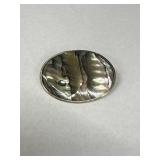 Vintage Sterling Alpaca Abalone Brooch