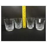 4 Crystal Waterford Lismore Old Fashion Glasses