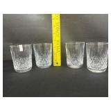 4 Crystal Waterford Lismore Old Fashion Glasses
