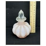 Vintage Fenton Pink Melon Perfume Bottle 4 3/4"