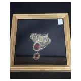 Large Vintage Style Brooch In Case