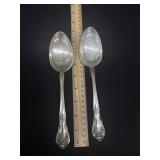 2 Sterling Chateau Rose Serving Spoons 1940