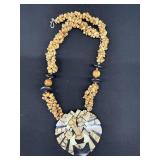 Vintage Lee Sands Mosaic Lion Necklace