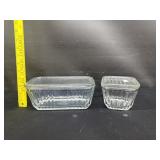 2 Heavy Vintage Anchor Hocking Refrigerator Dishes