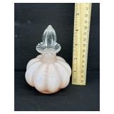 Vintage Fenton Pink Melon Perfume Bottle 4 3/4"