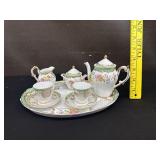 Vintage Hand Painted Delton Miniature Tea Set