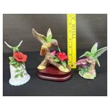 3 Porcelain & Ceramic Hummingbirds