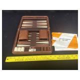 Vintage Leather Case Travel Backgammon