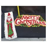 2 Vintage Latch Hook Holiday Pieces