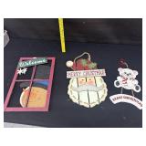 3 Real Wood Holiday Hanging Signs