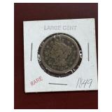 Rare 1849 Large Liberty Head Large Penny
