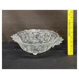 Fostoria Meadow Rose Crystal Footed Bowl