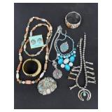 LOT Vintage Necklaces Earrings Brooch