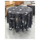 66' Round Black Tablecloth Witches & Cats