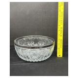 Silver Rim Mid Century Glass Bowl
