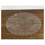 Vintage HUGE 20' Fluted Glass Serving Platter