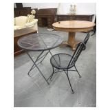 Black Mesh Patio Table & Chair