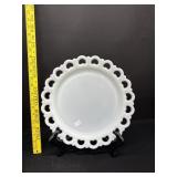 Vintage Anchor Hocking Lace Milk Glass Platter