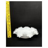 Fenton silver Crest Milk Glass Bowl