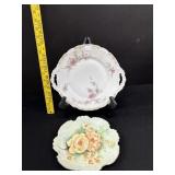 2 Hand Painted Plates 1 Bavarian & One Signed