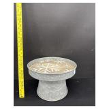 Galvanized Metal Snowflake Top Cake Stand