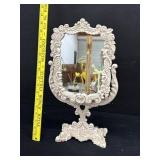 Ornate Cast Iron Tabletop Vanity Mirror