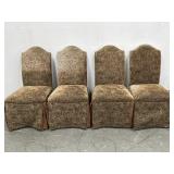 4 High Back Skirted Dining Chairs