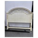 King Size Headboard Distressed W/ Metal Scrollwork