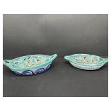 2 Vintage Mexico Terra Cotta Dishes