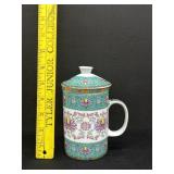 Chinese Porcelain Tea Mug W/ Infuser