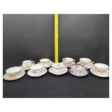 9 Vintage Cups & Saucers
