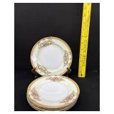 5 Vintage Diamond Roslyn China Salad Plates