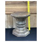 Antique Octagonal Wooden Pedestal Plant Stand